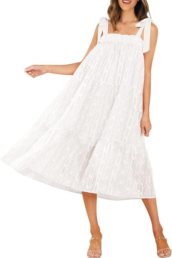 MIHOLL Womens Summer Dresses Casual Sleeveless Loose Fit Chiffon Long Midi Dress | Amazon (US)