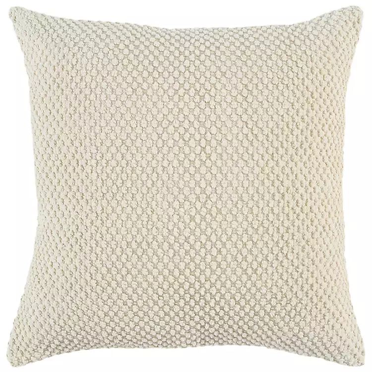 New! Ivory Woven Nubby Pillow | Kirkland's Home