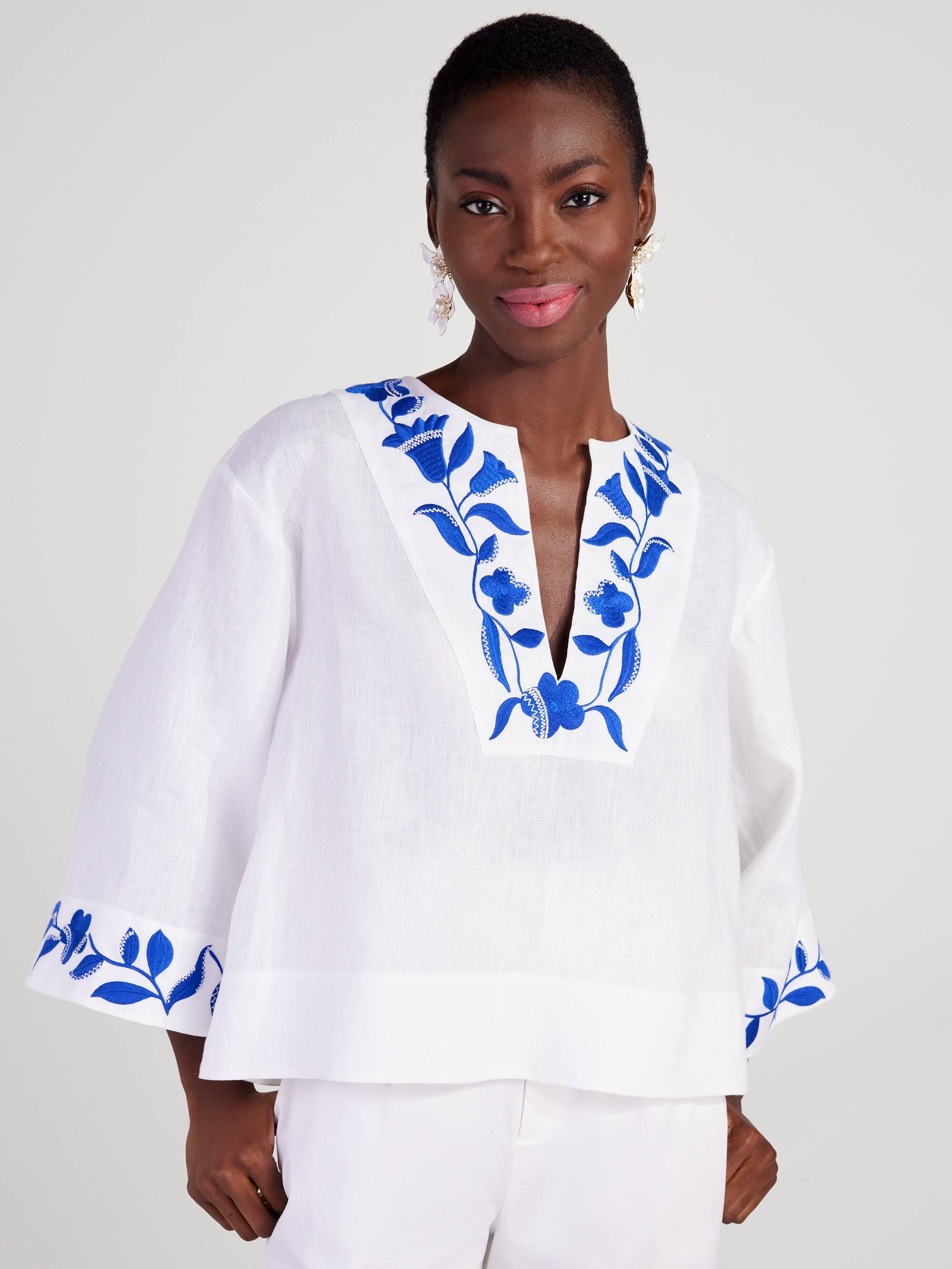 embroidered zigzag floral top | Kate Spade (US)