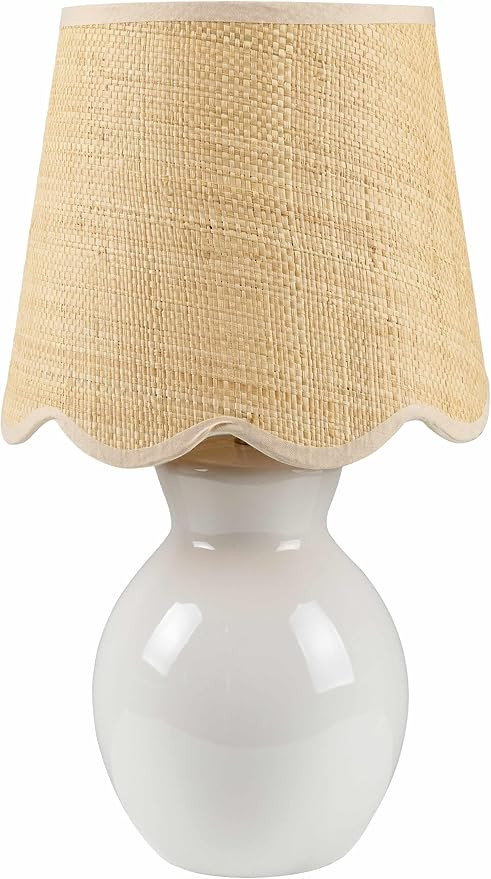 Salgareda Boho Ceramic and Jute Bedside Table Lamp for Bedroom Nightstand - End Side Lighting for... | Amazon (US)