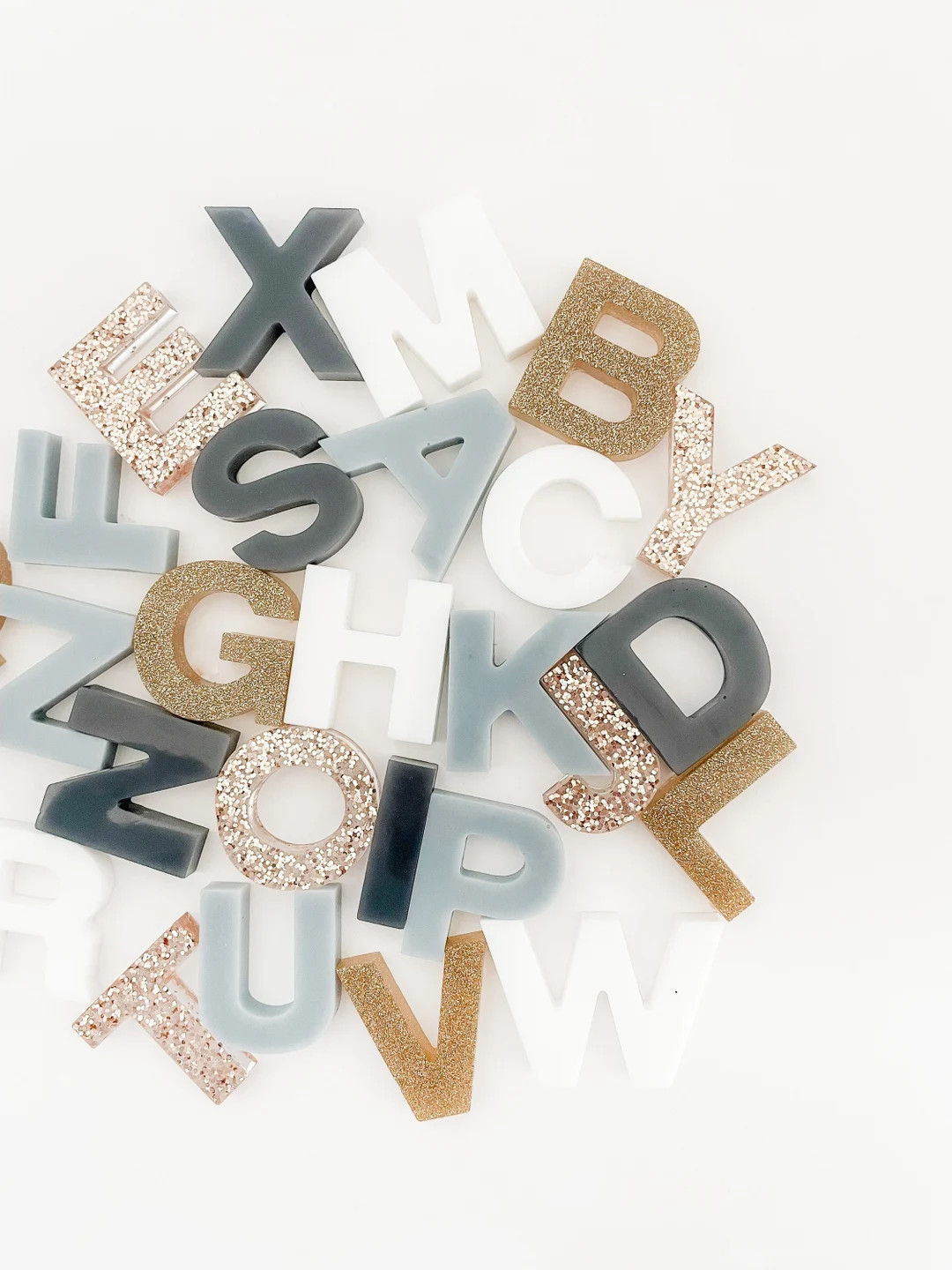COASTAL- Handmade Epoxy Resin Alphabet Letters Set for Sensory Play and Vegan Alphabet Mat - Etsy | Etsy (US)