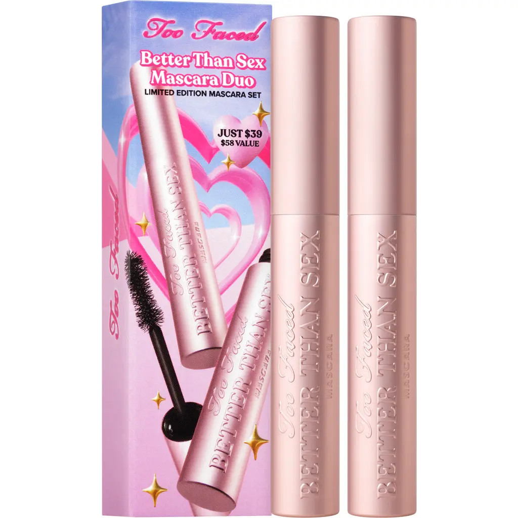 Too Faced Better Than Sex Volumizing & Lengthening Mascara Duo $58 Value in Black at Nordstrom | Nordstrom