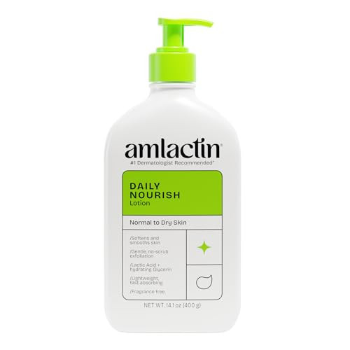 AmLactin Daily Nourish Therapeutic Body Lotion for Dry Skin - No-Scrub Exfoliator and Moisturizer 12% Lactic Acid Lotion, 14.1 oz (Packaging May Vary) | Amazon (US)