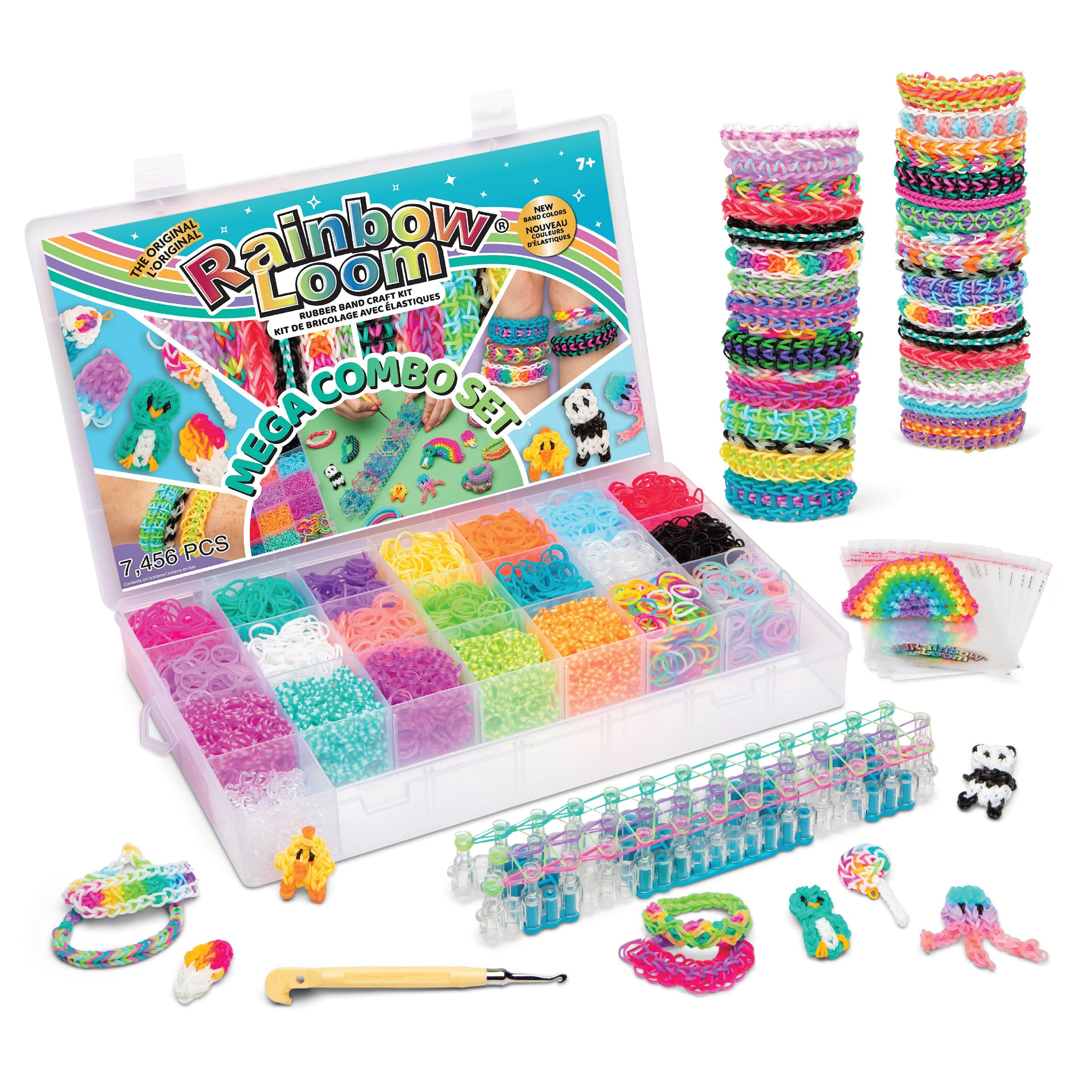 Rainbow Loom® MEGA Combo Set, Features 7000+ Colorful Rubber Bands, 2 step-by-step Bracelet Inst... | Amazon (US)