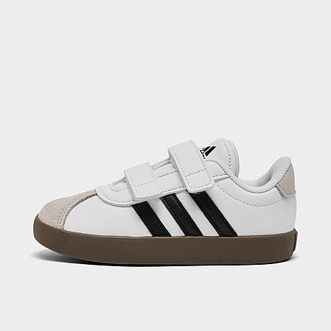 adidas Kids Toddler VL Court 3.0 Hook-And-Loop Casual Shoes in Cloud White/Core Black/Grey One Size: 7.0 | Finish Line (US)