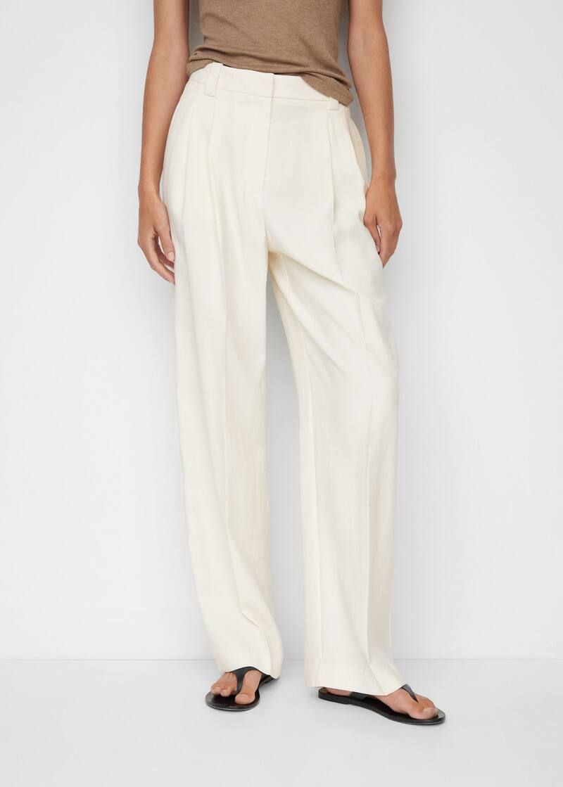 Wideleg Pleated Pants | MANGO (US)