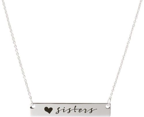 Sisters Love Engraved Bar Necklace | Shutterfly
