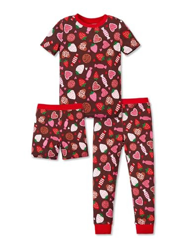 PATPAT Kid Pajama Set with Viscose, Toddler Girl Pjs, Strawberry, 2T | Amazon (US)
