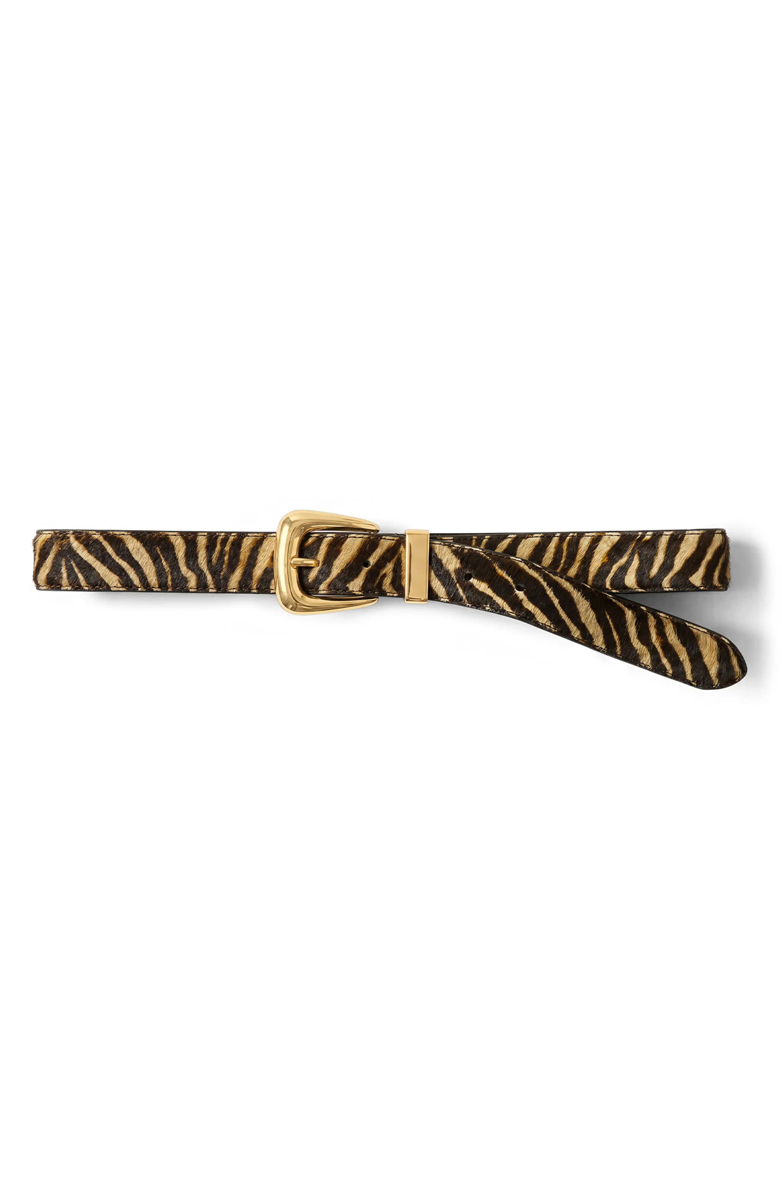 Veronica Beard Ziger Arch Calf Hair Belt in Tan Multi at Nordstrom, Size X-Small | Nordstrom