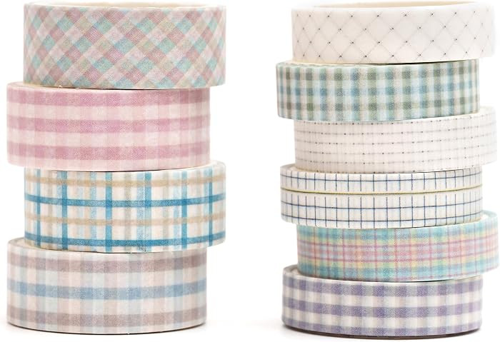 YUBBAEX 10 Rolls Vintage Washi Tape Set Basic Masking Retro Artwork Decorative Tapes for Arts, DI... | Amazon (US)