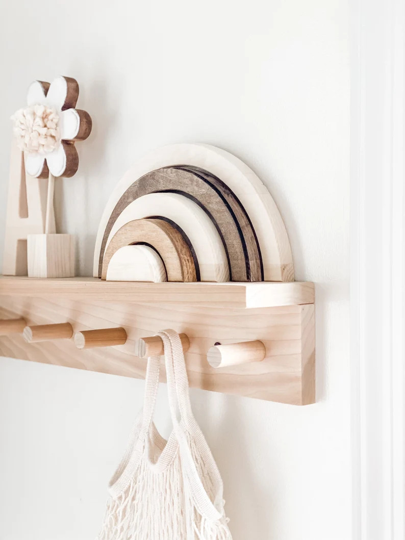 Rainbow baby gift wooden rainbow boy nursery decor neutral | Etsy | Etsy (US)