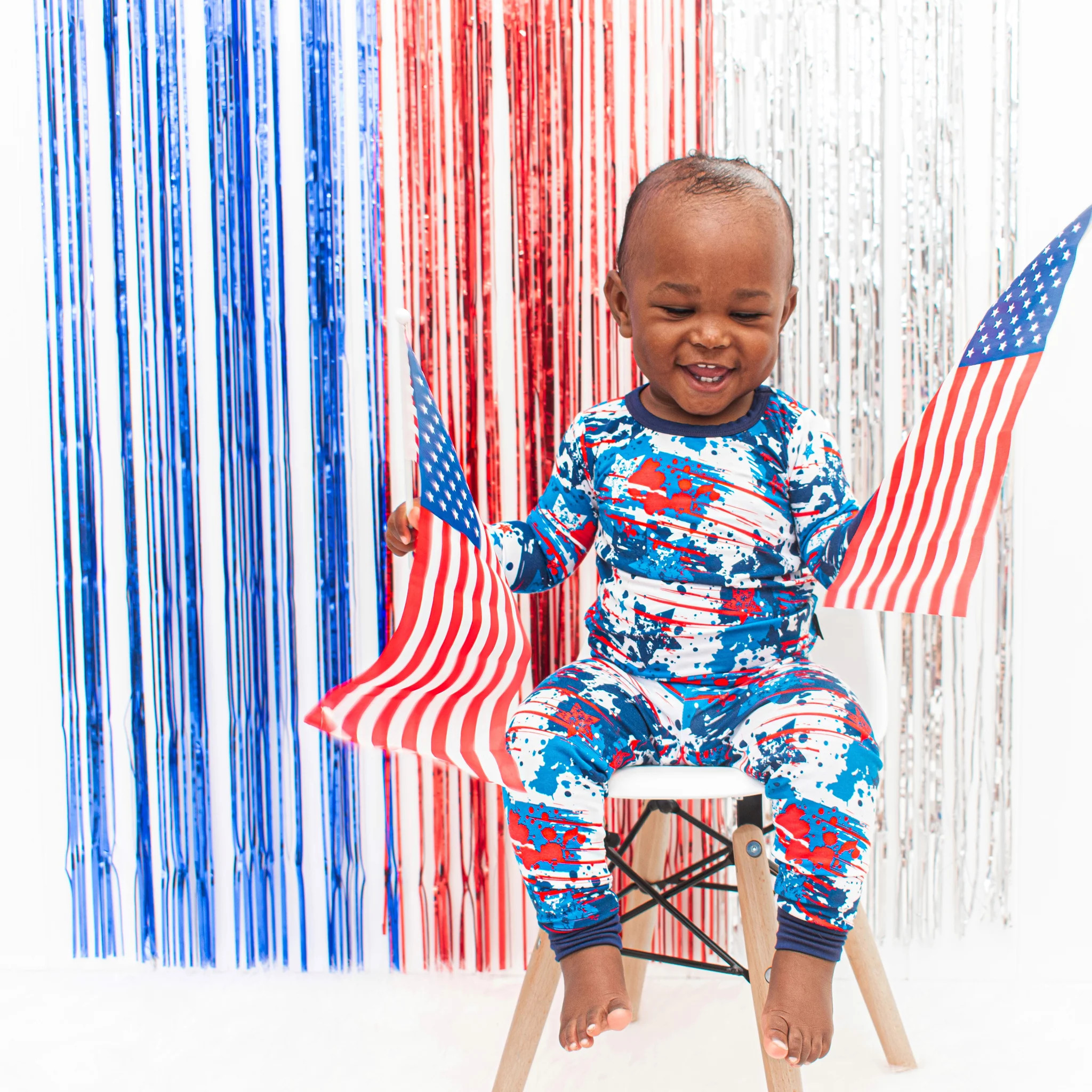 LONG SLEEVE 2 PIECE SETS- American Splatter | millie + roo