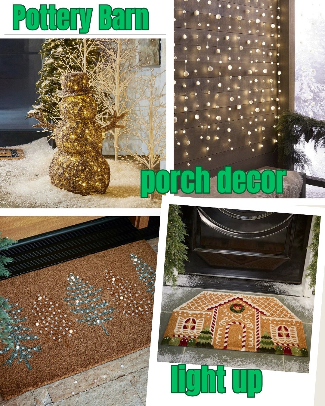 Pottery Barn Light up door mats and cute Porch decor 

#LTKHome #LTKFamily #LTKSeasonal