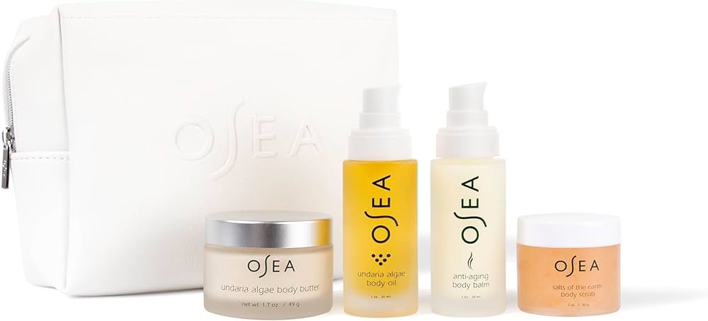 OSEA Bestsellers Bodycare Set - Pamper with a 4-piece Body Care Kit - Vegan Leather Pouch, Body O... | Amazon (US)
