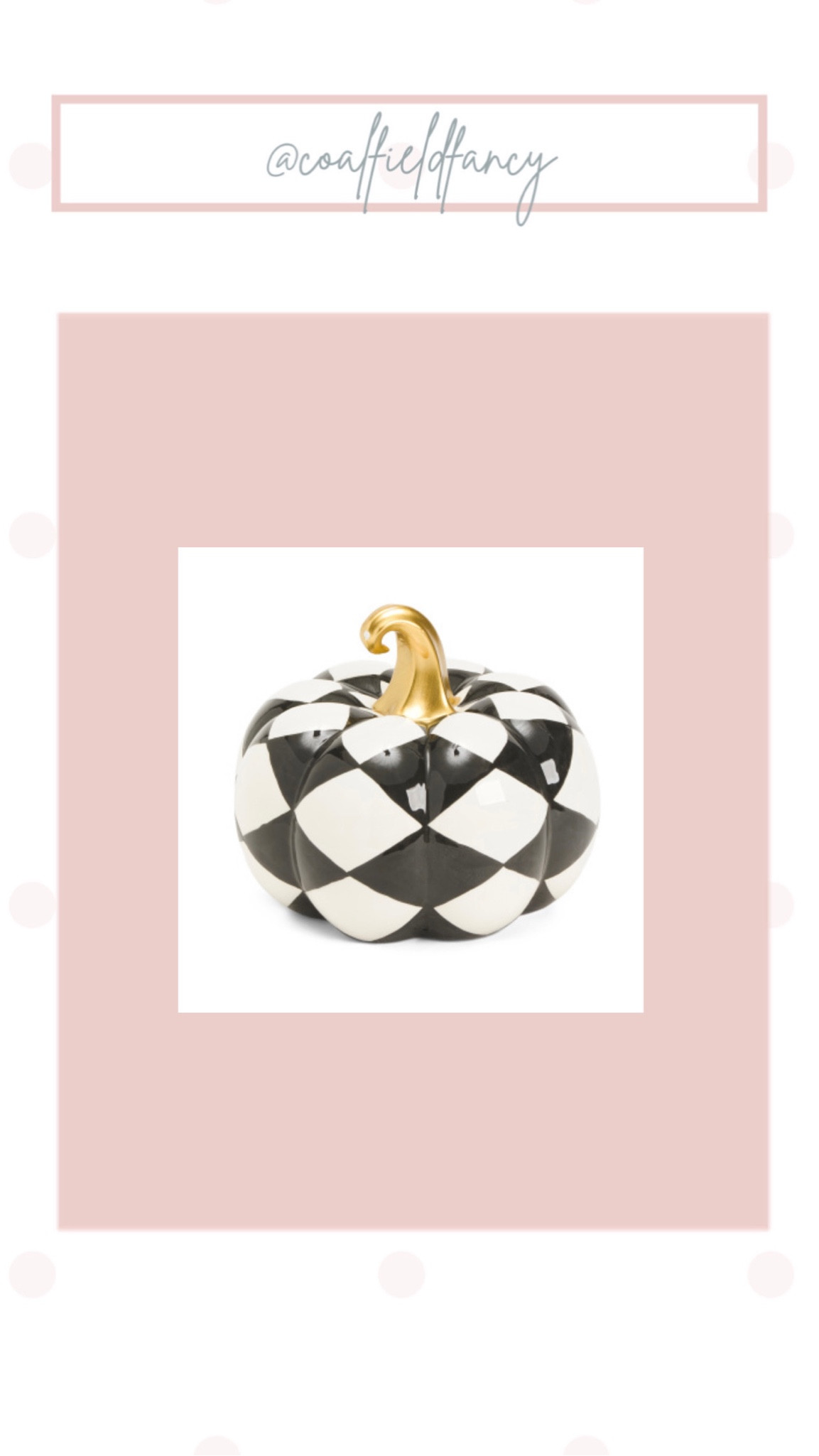 Black & white pumpkin
Courtly check look a like

#LTKSeasonal #LTKunder50