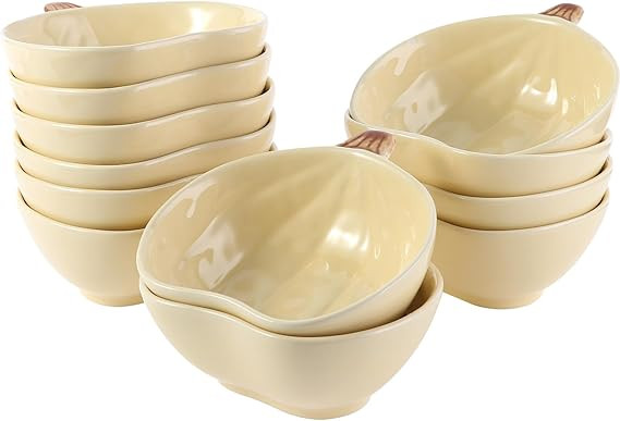Kolewo4ever 12 Pieces Thanksgiving Bowls Ceramic Pumpkin Bowl 6 Ounces Ramekins Small Pumpkin Sha... | Amazon (US)