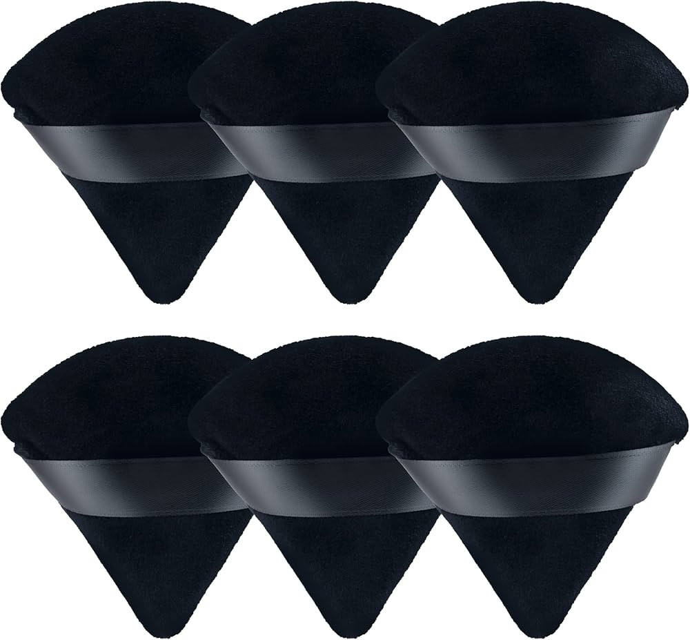 MOTZU 6 Pieces Pure Cotton Powder Puff, Made of Cotton Velour in Triangle Wedge Shape Designed fo... | Amazon (US)