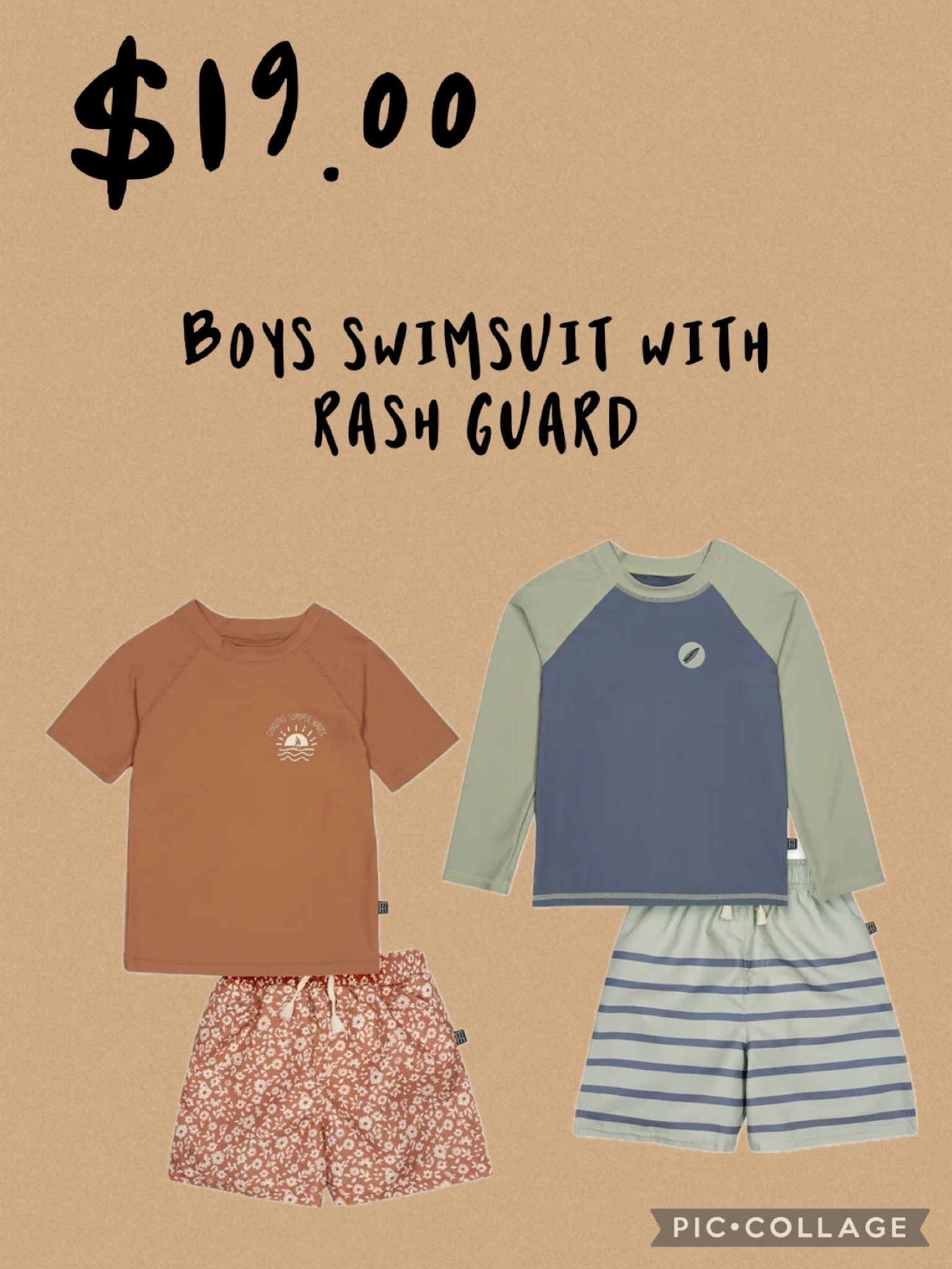 Walmart boys swimsuits with rash guard $19.00

#walmart
#swimsuit 
#boy
#boymom

#LTKkids #LTKbaby #LTKSeasonal