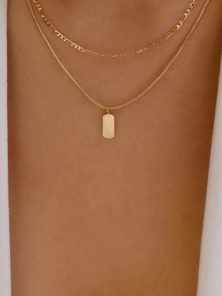 Geometric Charm Layered Necklace | SHEIN