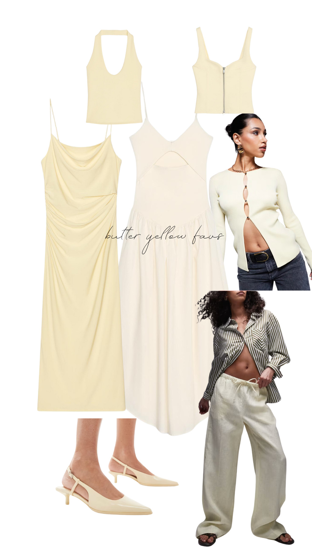 Butter Yellow, Zara, Asos, Midi Dress, Linen Trousers, Bershka, Pointed Heeled Sandals, Mango, Spring 

 #LTKuk #LTKspring #LTKstyletip