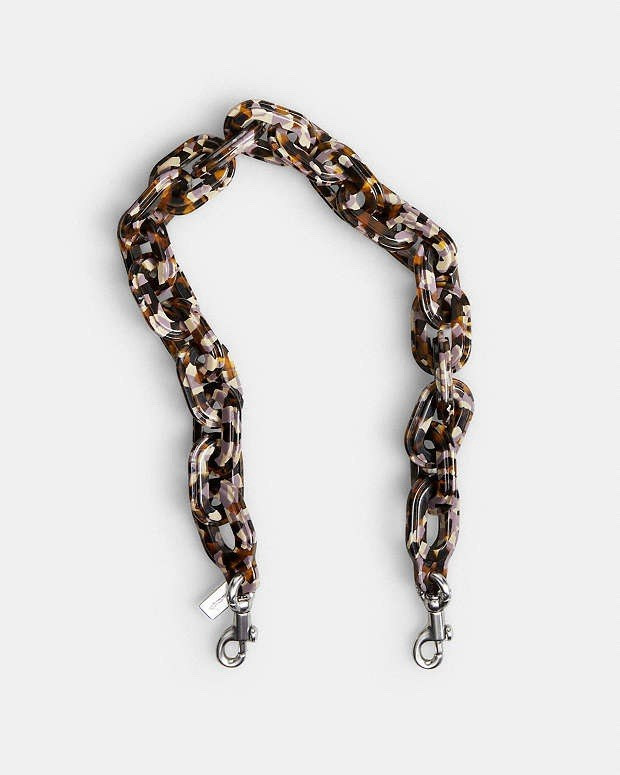 Coach Short Chain Strap With Recycled Resin CK544 Silver/ Multi Color | eBay US