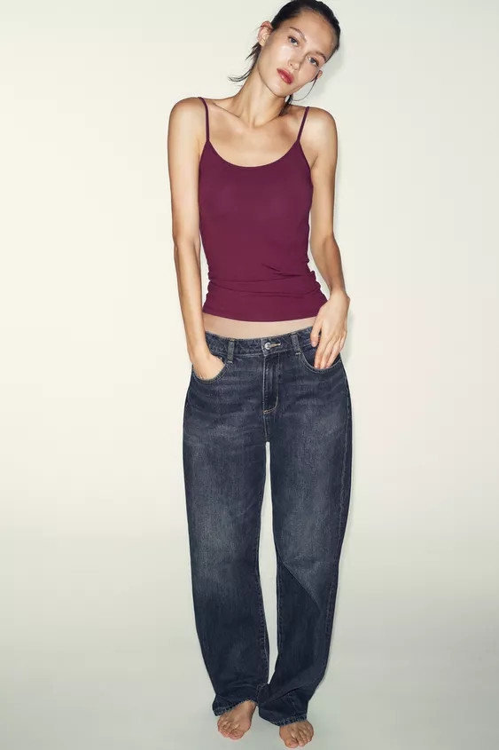 T-SHIRT AUS POLYAMID MIT FEINEN TRÄGERN | Zara DE