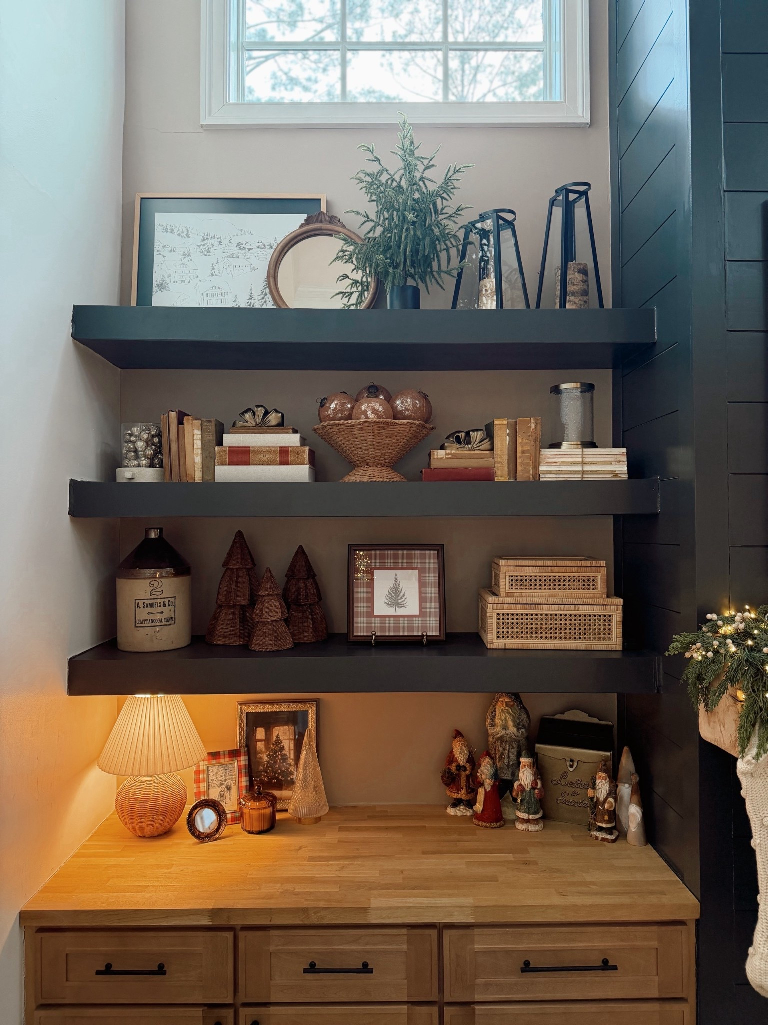 Built ins for Christmas🎄✨🤎linked what I could! 

Home decor / cozy / Holley Gabrielle / living room / Amazon / Walmart / Target 

#LTKFindsUnder50 #LTKHome #LTKHoliday