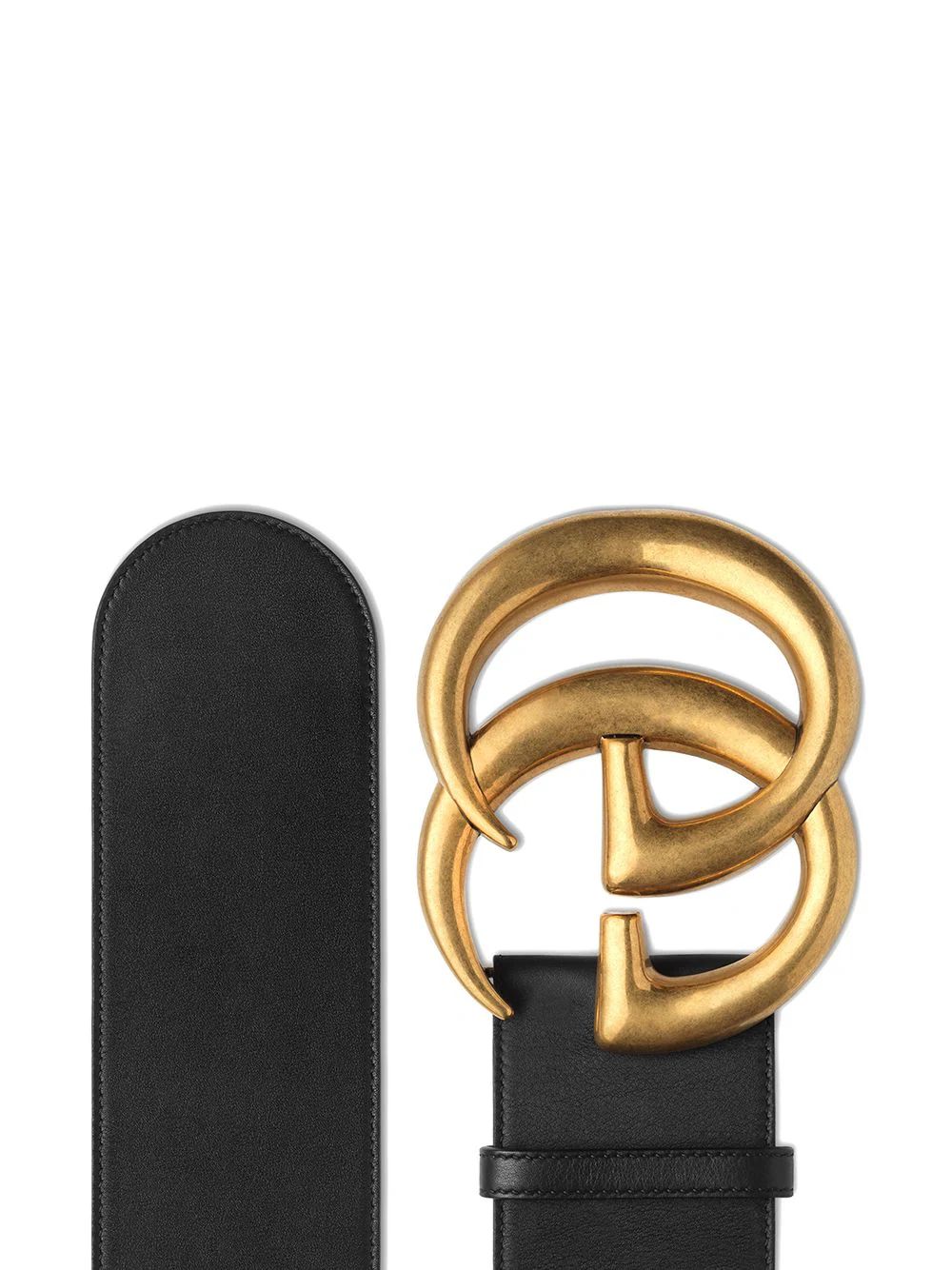 Gucci Wide Leather Belt With Double G - Farfetch | Farfetch Global