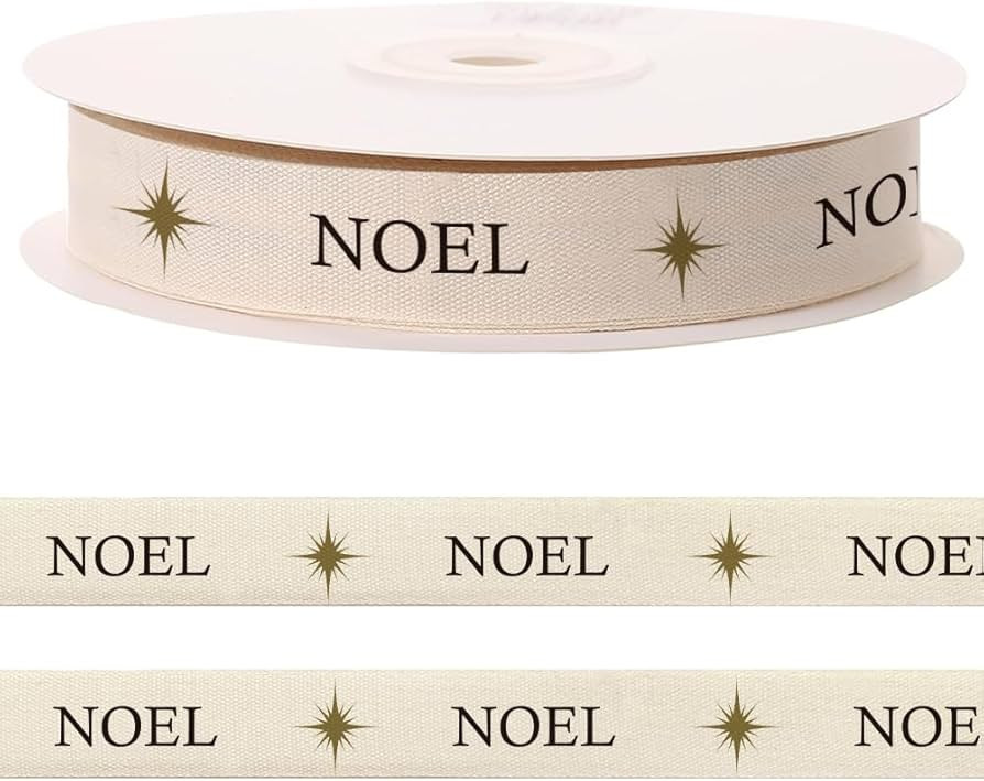 10 Yards Holy Noel Natural Cotton Ribbon for Crafting Sewing, 3/5 Inch Christmas Twill Tape Ribbo... | Amazon (US)