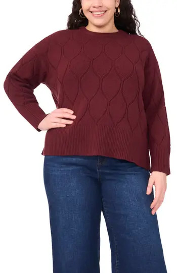 Vince Camuto Textured Crewneck Sweater in Crisp Merlot at Nordstrom Rack, Size 3X | Nordstrom Rack