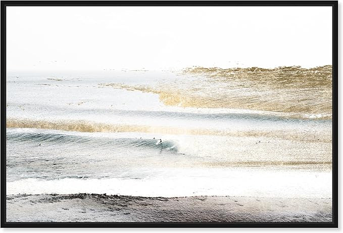 The Oliver Gal Artist Co. Nautical Framed Wall Art Canvas Prints 'Beach Landscape Coastal Home D... | Amazon (US)