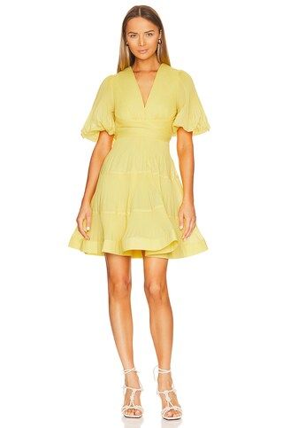 Zimmermann Pleated Mini Dress in Lemon from Revolve.com | Revolve Clothing (Global)