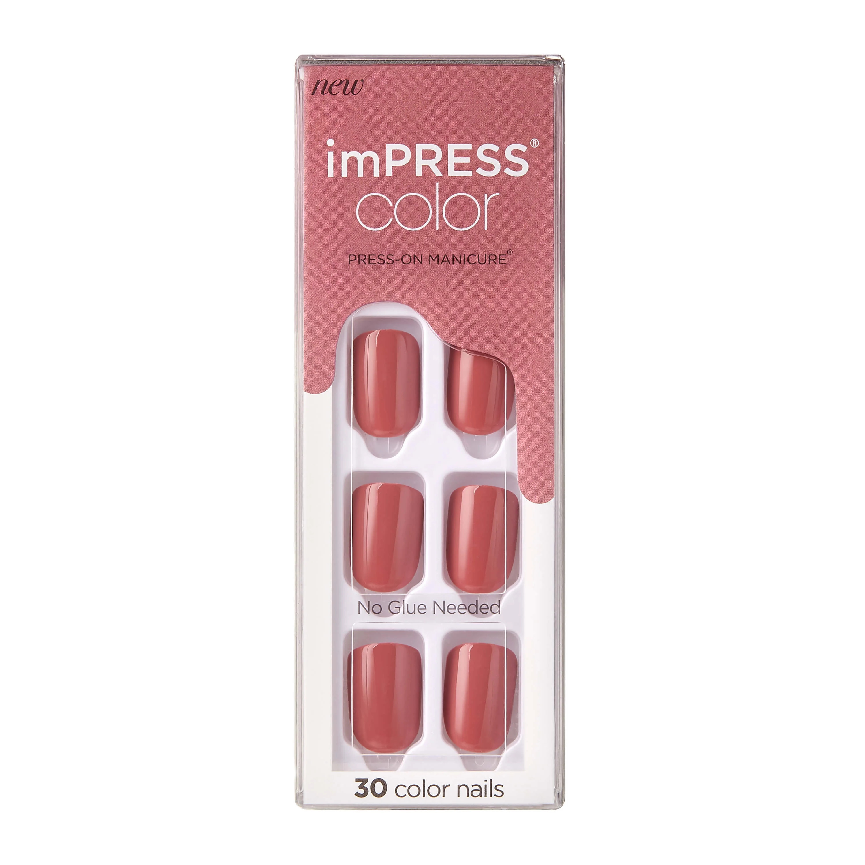 KISS imPRESS Color Press-on Manicure - Platonic Pink, Short - Walmart.com | Walmart (US)