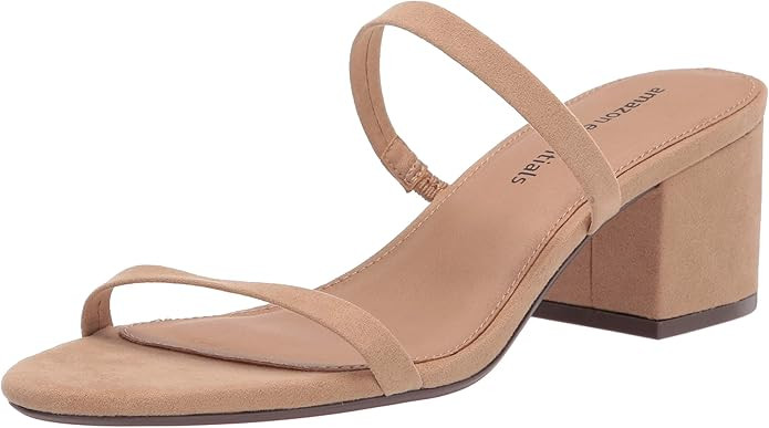 Amazon Essentials Women's Thin Two Strap Heeled Slide Sandal | Amazon (US)