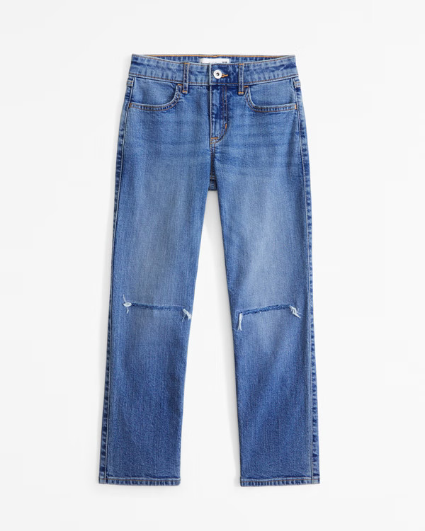 girls high rise 90s straight jeans | girls clearance | Abercrombie.com | Abercrombie & Fitch (US)