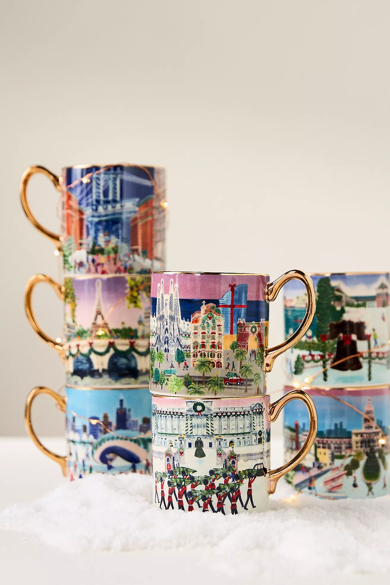 Holiday in the City Stoneware Mug | Anthropologie (US)