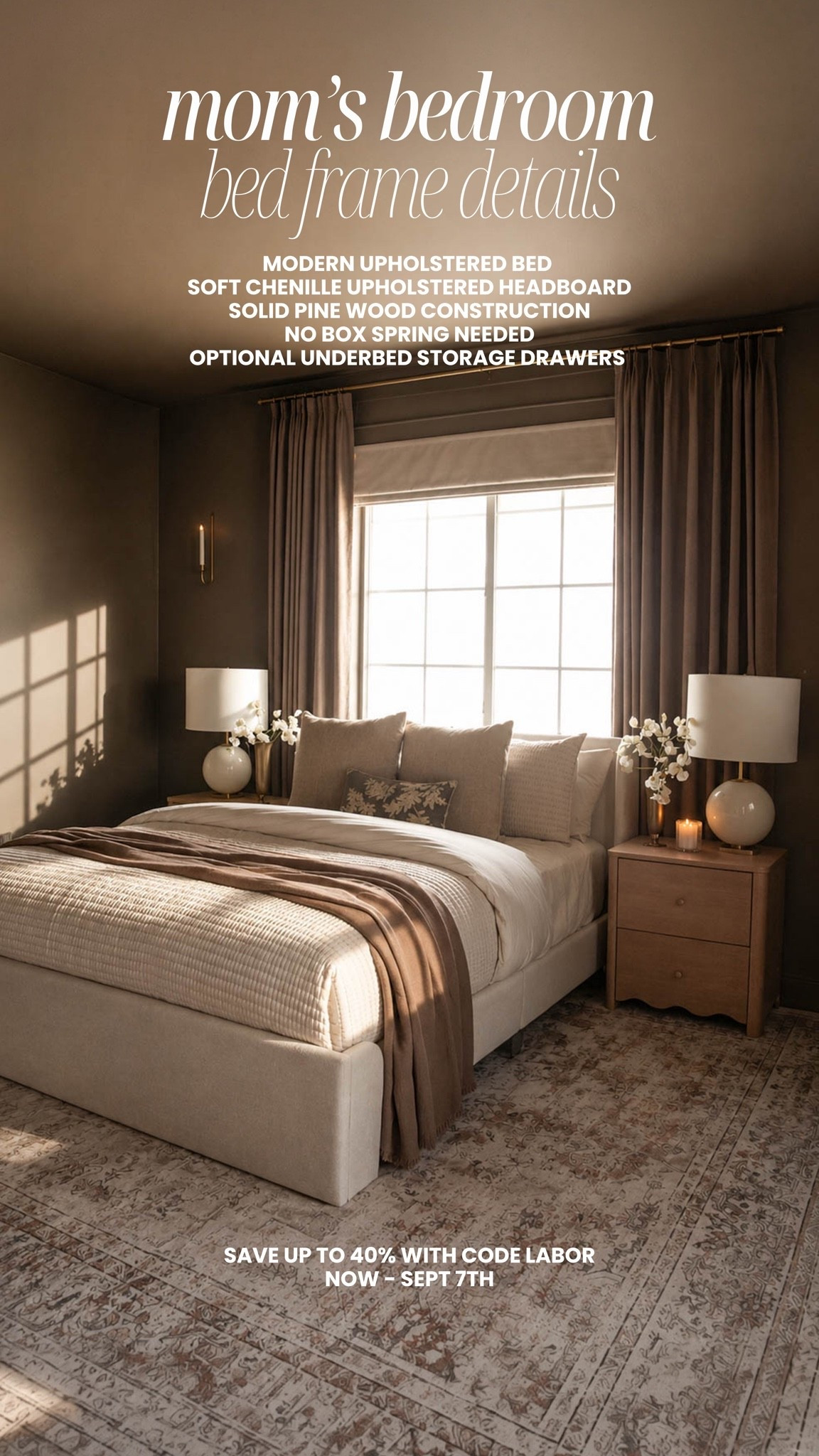 #ad The @plankandbeamfurniture bed that completely transformed this room 🤎 The upholstered headboard adds the perfect amount of softness while the warm wood frame makes the entire space feel cozy, elevated, and timeless.
LABOR DAY SALE ✨ Up to 40% off with code LABOR, now through September 7!
Shop the bed on my LTK 🤎
#BedroomInspo #BedFrame #BedroomDecor #HomeDecor #CozyBedroom

#LTKHome
