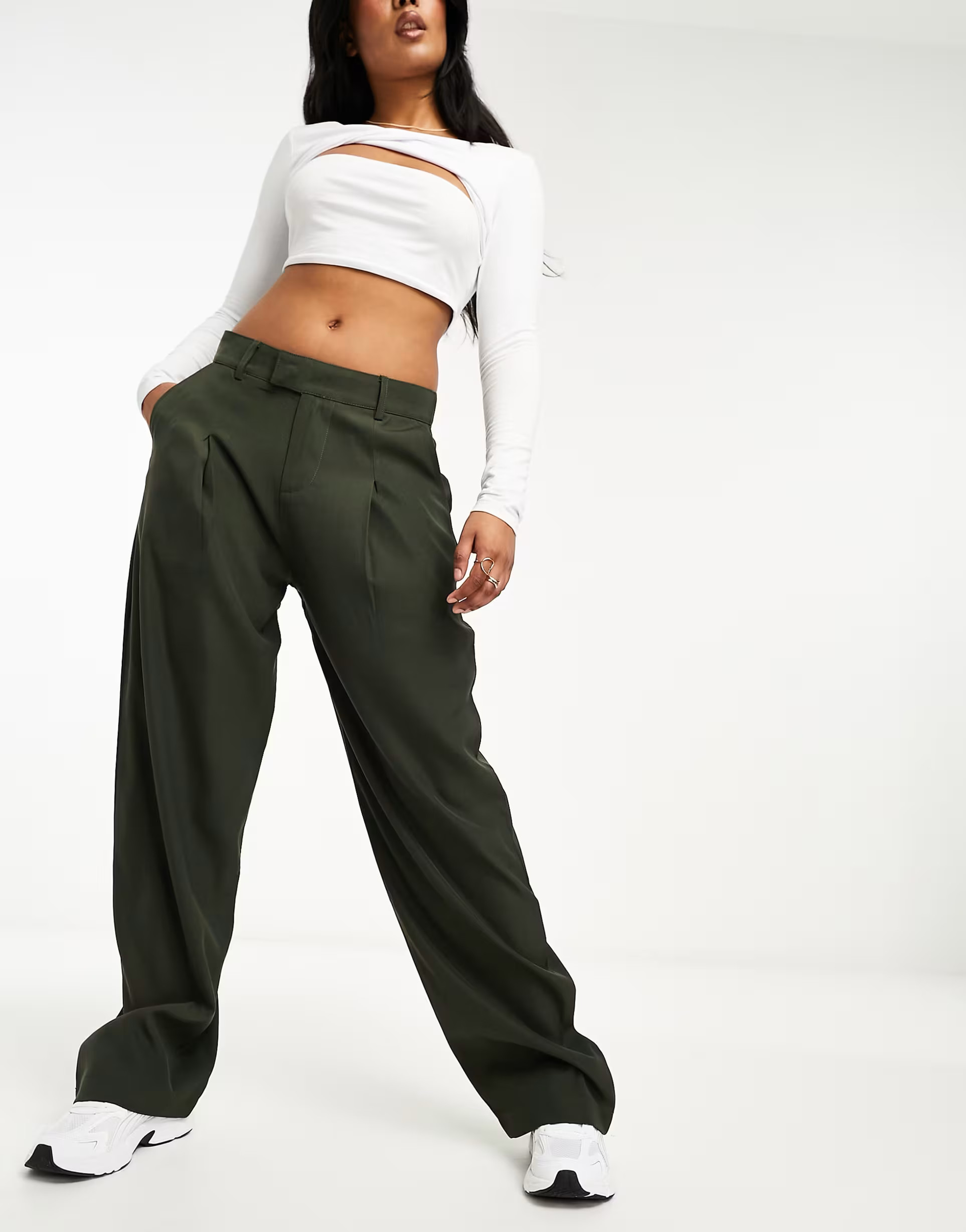 Sixth June contrast white band pants in green | ASOS | ASOS (Global)