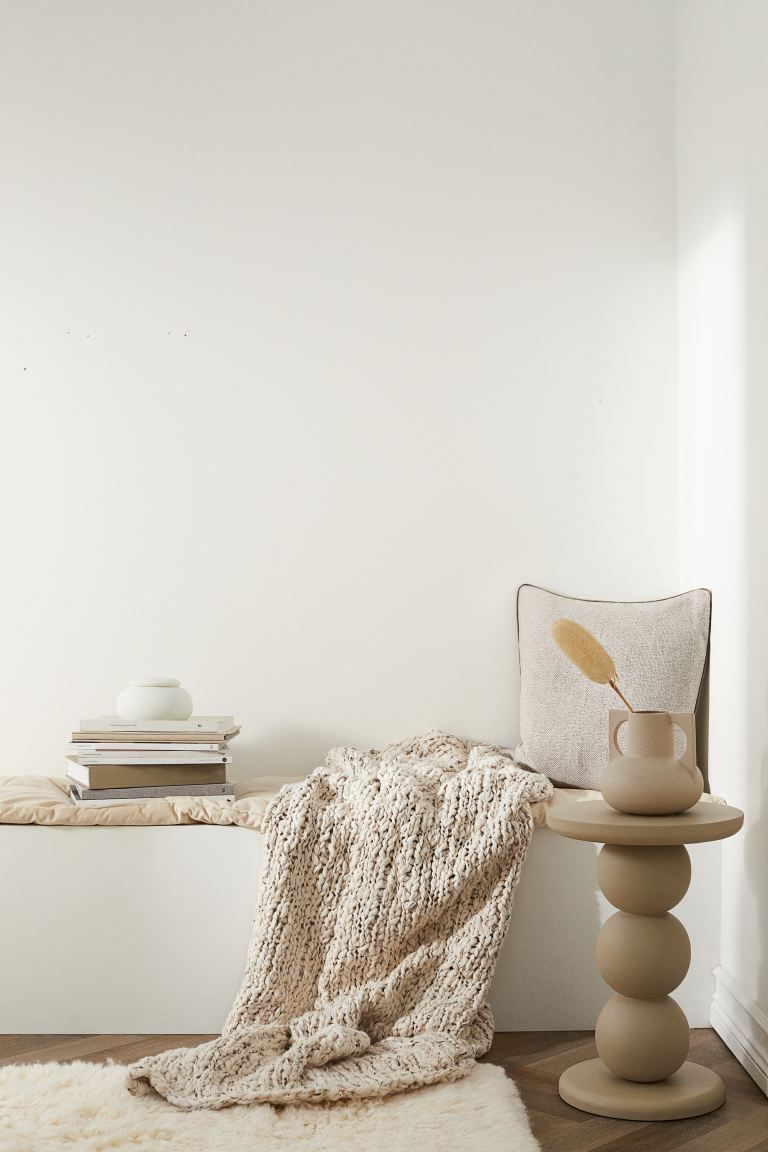 Wool-blend blanket - Light beige - Home All | H&M GB | H&M (UK, MY, IN, SG, PH, TW, HK)