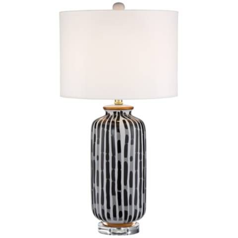 Lite Source Vonte White and Black Ceramic Table Lamp | LampsPlus.com