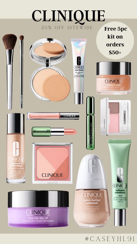 Clinique 25% off Sitewide sale!!! Plus get a free 5pc kit on orders that are $50 or more! Great time to stock up or try something new for your summer routine! 

#LTKSaleAlert #LTKBeauty #LTKSeasonal