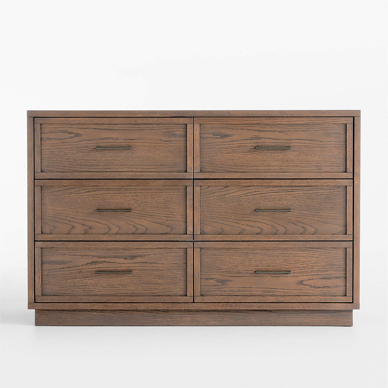 Oliver Deep Brown Wood Wide 6-Drawer Kids Dresser | Crate & Kids | Crate & Barrel