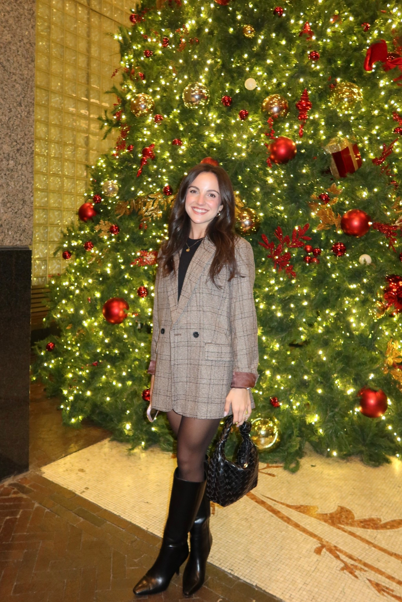 What I wore for a night out to dinner and the rockettes in NYC! Love this oversized blazer from lulus, layered with leather shorts, a long sleeve + knee high black boots 

Holiday party outfit, festive glam, Christmas outfit, New Year’s Eve outfit, winter style, cocktail party, leather shorts. tailored blazer, oversized blazer, statement earrings, layered necklaces, gold jewelry, silver jewelry, crystal clutch, metallic clutch, rhinestone heels, high heels, knee-high boots, gold accents, silver accents, glitter, metallic, sparkling, holiday prints, cozy glam, elegant, seasonal style, winter glam, holiday fashion, festive sparkle, party outfit inspo

#LTKFindsUnder100 #LTKootd #LTKHoliday