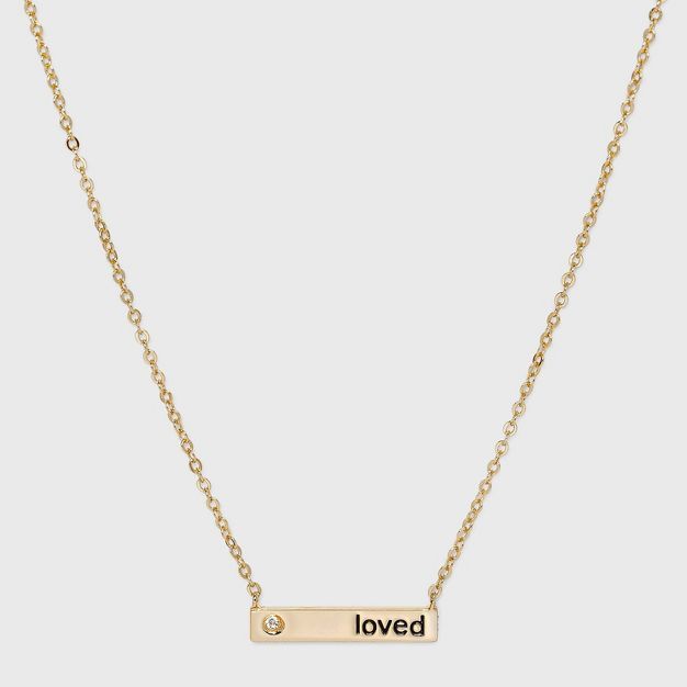 Beloved + Inspired Gold Dipped Silver Plated Necklace Bar | Target