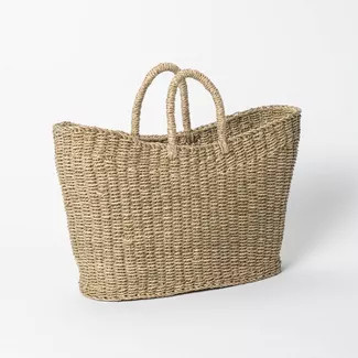 19" x 9" x 16" Tapered Oval Seagrass Basket Natural - Threshold™ designed with Studio McGee | Target