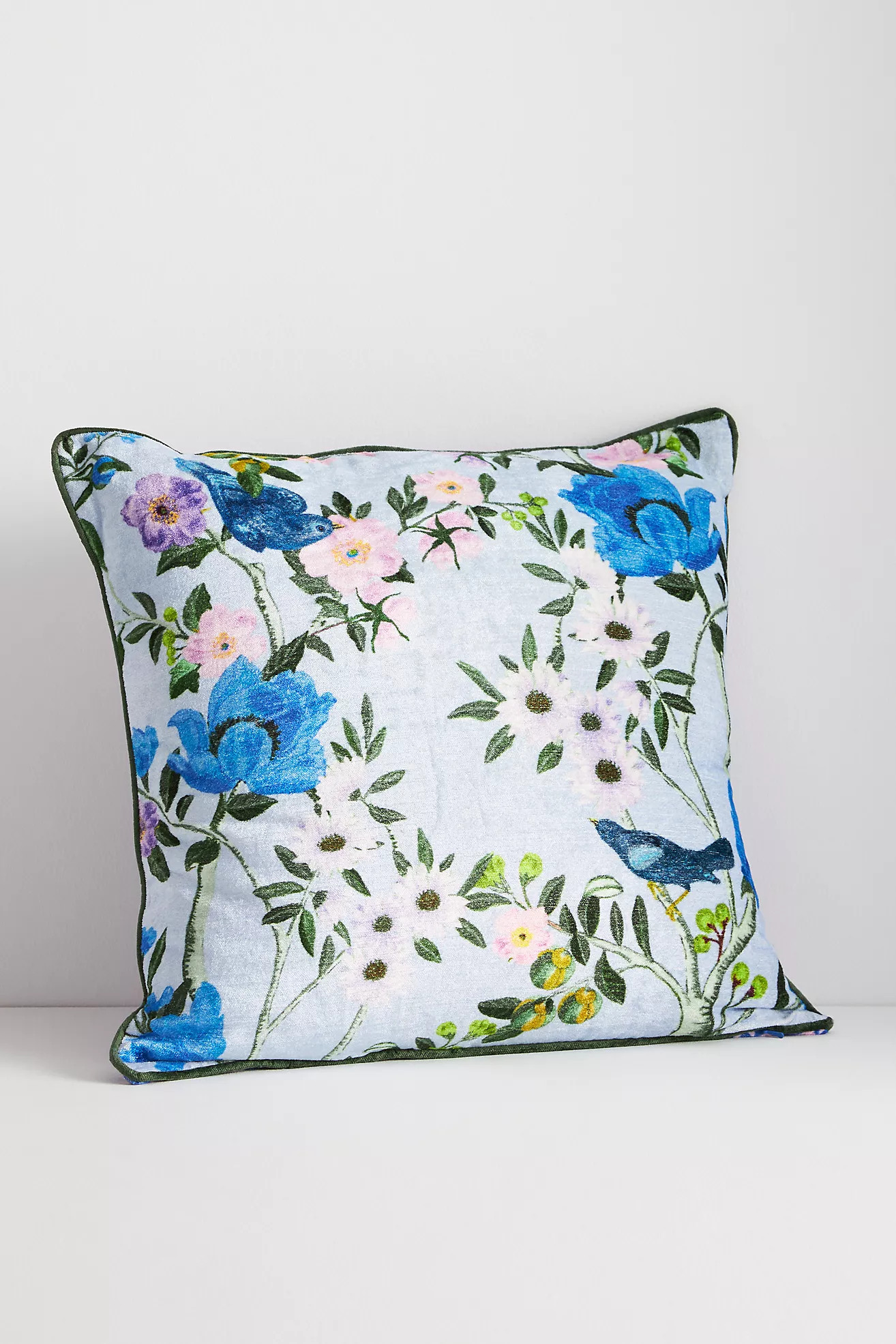 Alva Floral Cotton Velvet Pillow | Anthropologie (US)