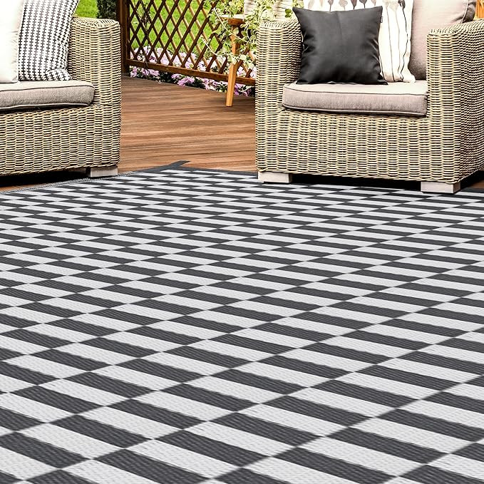 Outdoor Rugs for Patios Clearance Waterproof Plastic Straw Rug Indoor Area Rugs 9x12 Patio Rug Li... | Amazon (US)