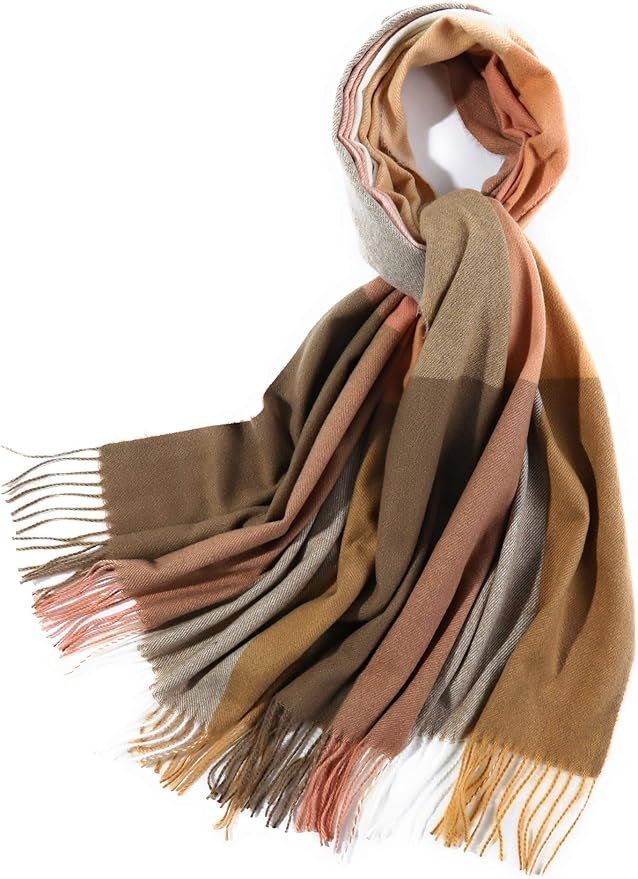 PINCTROT Chunky Large Blanket Scarf for Men Women Warm Cozy Plaid Tartan Wrap Super Soft Shawl Ca... | Amazon (US)