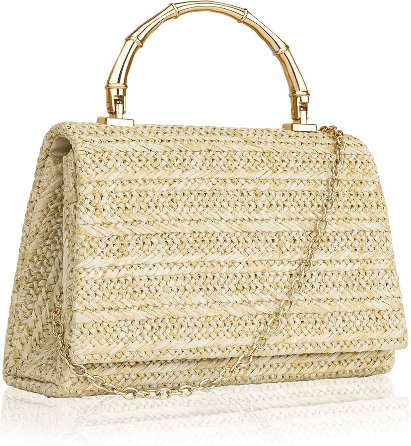 Larcenciel Women's Evening Handbags, Glitter Top Handle Evening Clutch Purse w/Chain for Party Pr... | Amazon (US)