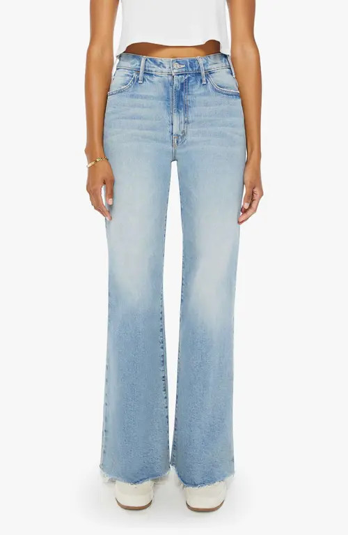 MOTHER The Hustler Roller High Waist Wide Leg Jeans in I Confess at Nordstrom, Size 27 | Nordstrom